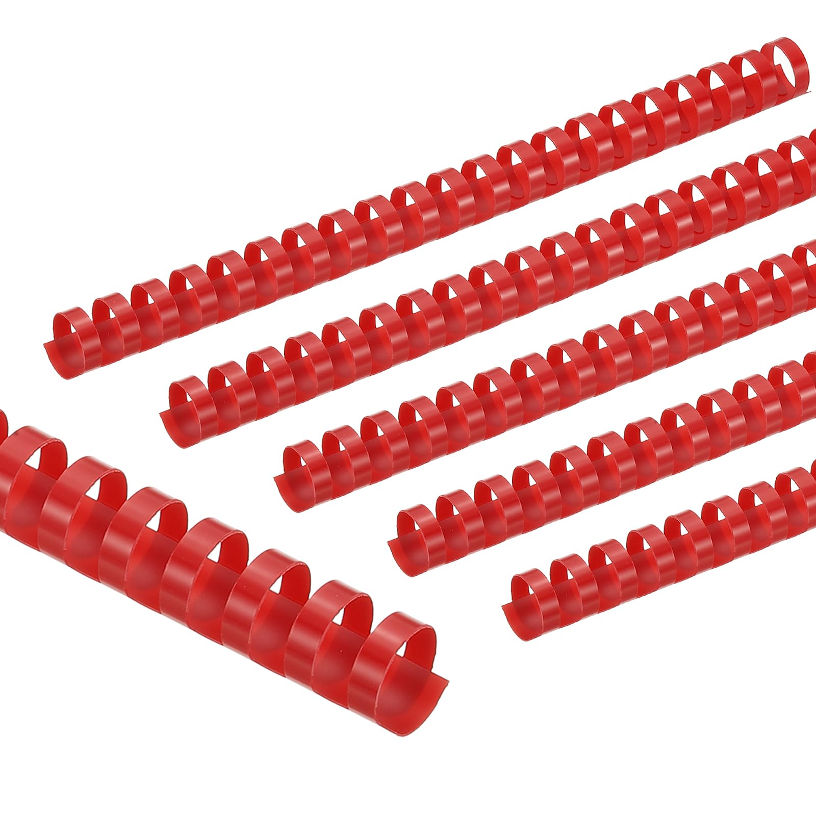 PATIKIL 20mm (3/4") Plastic Binding Combs, 50 Pcs 21 Rings Comb Binding Spines 150 Sheet Capacity Letter Size for Binding Paper Sheets Notebook Calendar Picture Album, Red