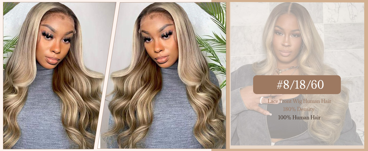 Wig Ash blonde brown Long 30+ inch Lacefront 2020 lace front human wig - 26 main image 3