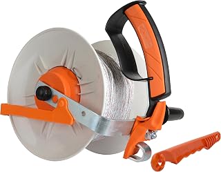 Gallagher Heavy-Duty Geared Electric Fence Reel | Pre-Wound with 1,312 ft of Turbo Wire | 3:1 Gear Ratio, Built-In Transport Hook, Impact-Resistant, Tangle-Free | For Pastures & Rotational Grazing