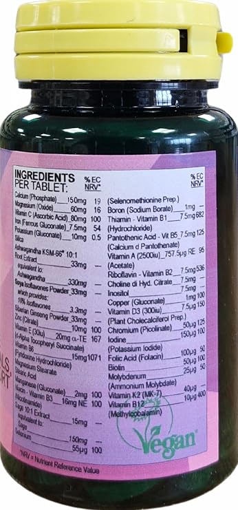 Health Plus Menopause Complex : Women's Health Supplement : 60 Tablets, in a Planet-Friendly 99% Recycled Pot