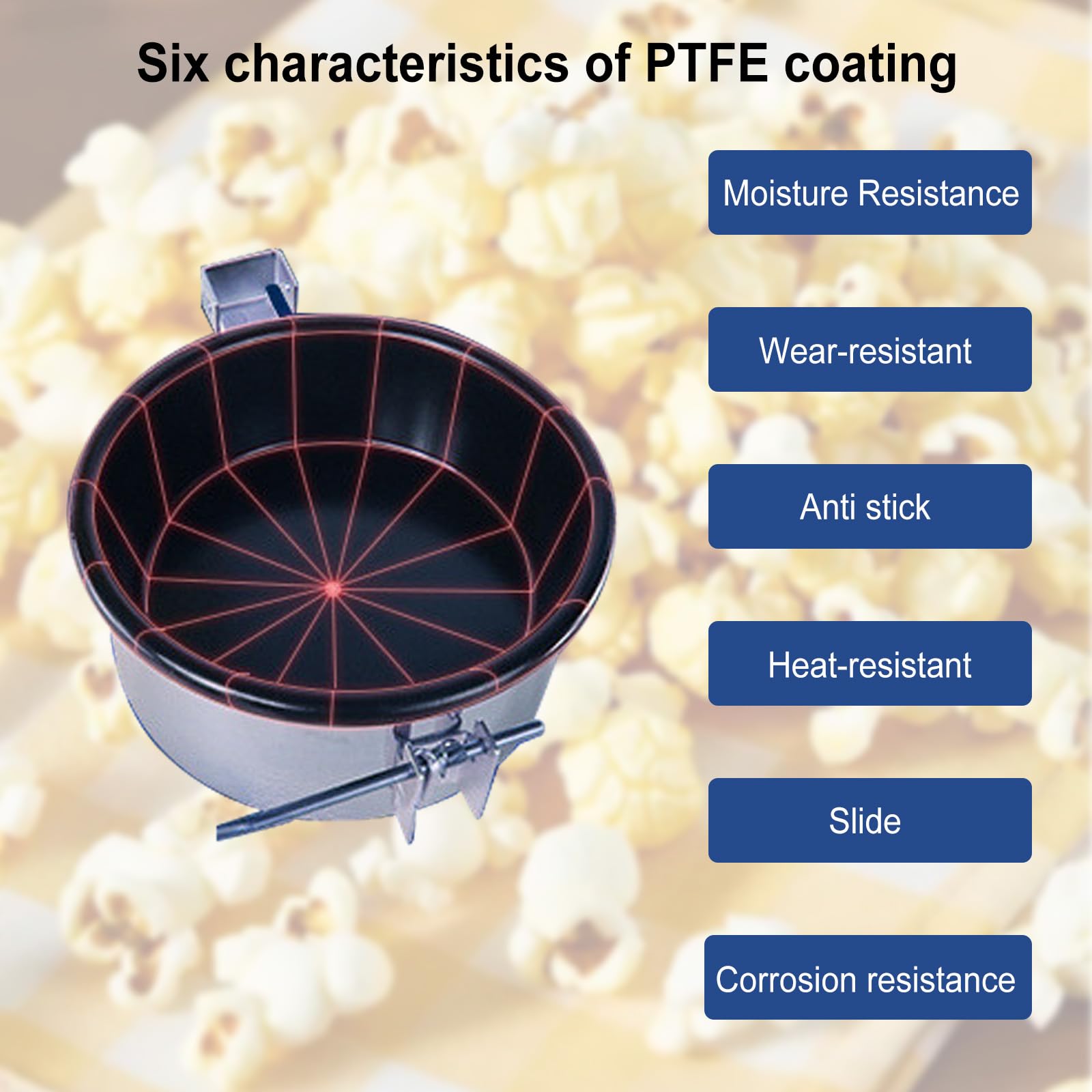 Popcorn Topf Ersatz für Heißluft Popcornmaschine, 230g Antihaft-Popcorntopf mit Ringheizelement, Leicht zu reinigende Anti-Scorch-Pfanne für elektrische Popcornmaschinen (3 holes-15mm)