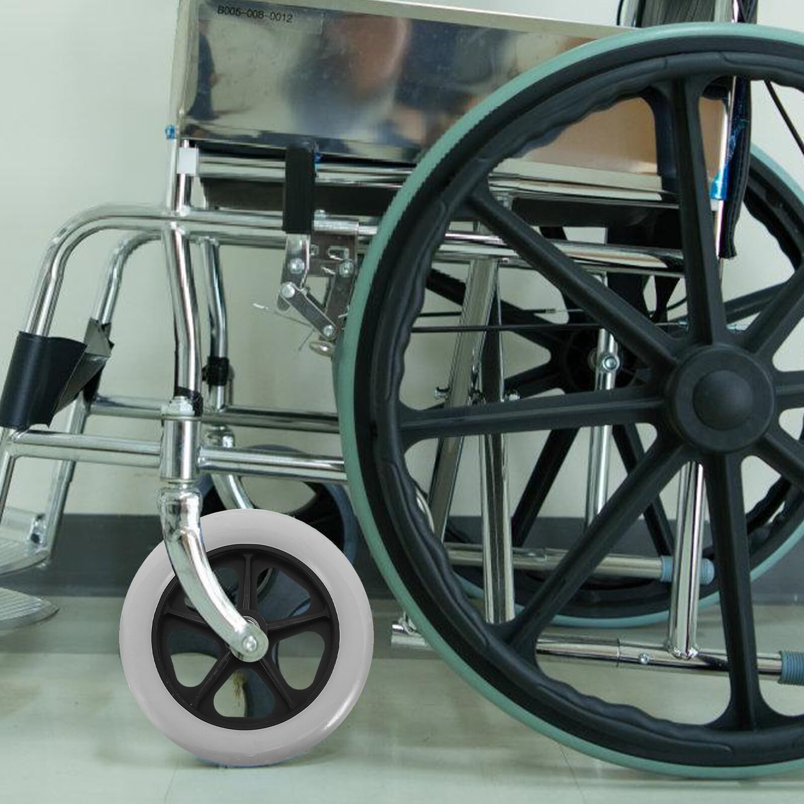 Ruote di Ricambio per Sedia a Rotelle 2 Pezzi in Plastica Resistenti All'usura Foro da 8mm per Deambulatore e Carrello della Spesa