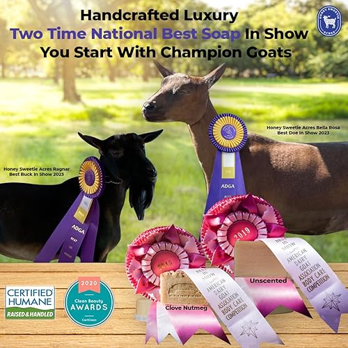 Miniatura 2 de Honey Sweetie Acres Jabón de leche de cabra de lavanda - Jabón corporal totalmente natural - Jabón de leche de cabra de 5 onzas - Barra de jabón de