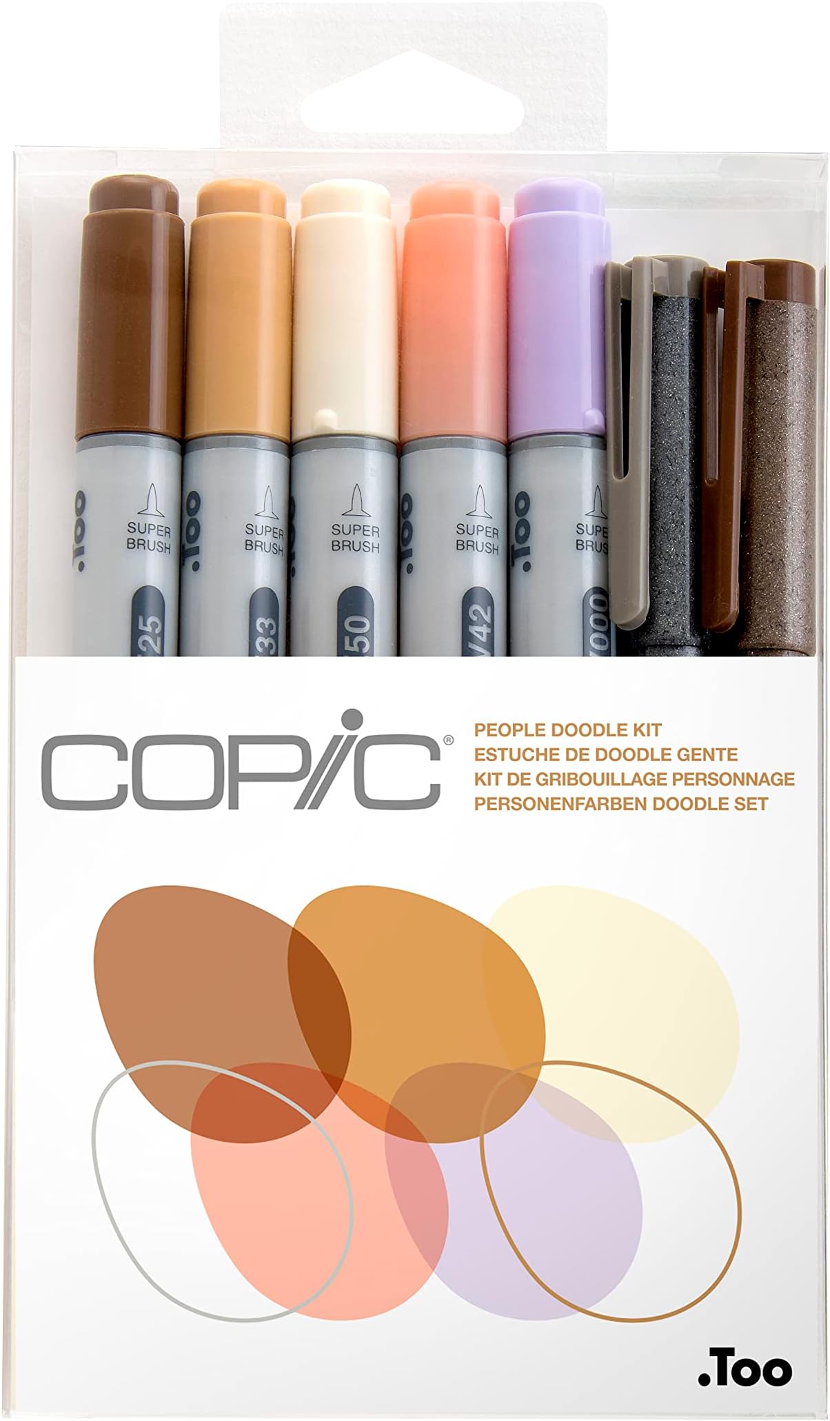 Ciao Alcohol Markers, Doodle Kit People, 5 markers + 2 Multiliners