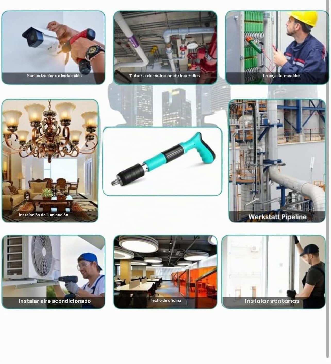 Bdit - Accesorios para pistola de clavos, clavadora de aire comprimido manual, dispara clavos para hormigón y hierro, clavadora con 10 clavos redondos – para acero y hormigón – Fácil de usar