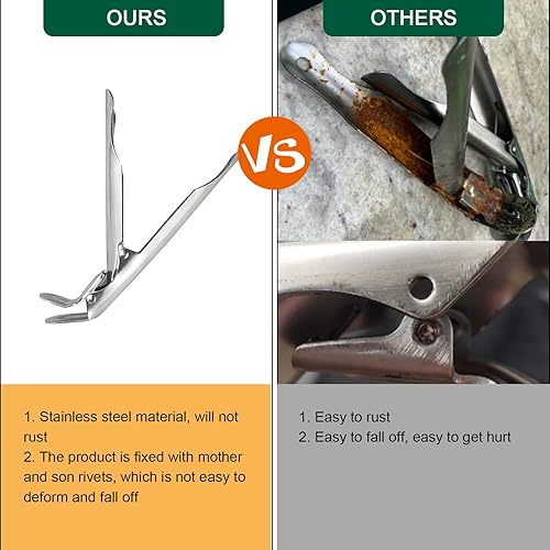 Miniatura 4 de Agarre elevador de rejilla de parrilla, agarrador de rejilla de acero inoxidable, herramienta elevadora de parrilla para huevo verde grande, Kamado