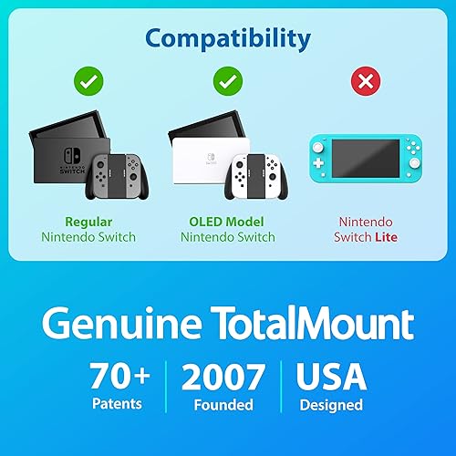 Vista 6 de TotalMount for Nintendo Switch Mounts Nintendo Switch on Wall Near TV Compatible with OLED and Regular Nintendo Switch Models (Premium White)