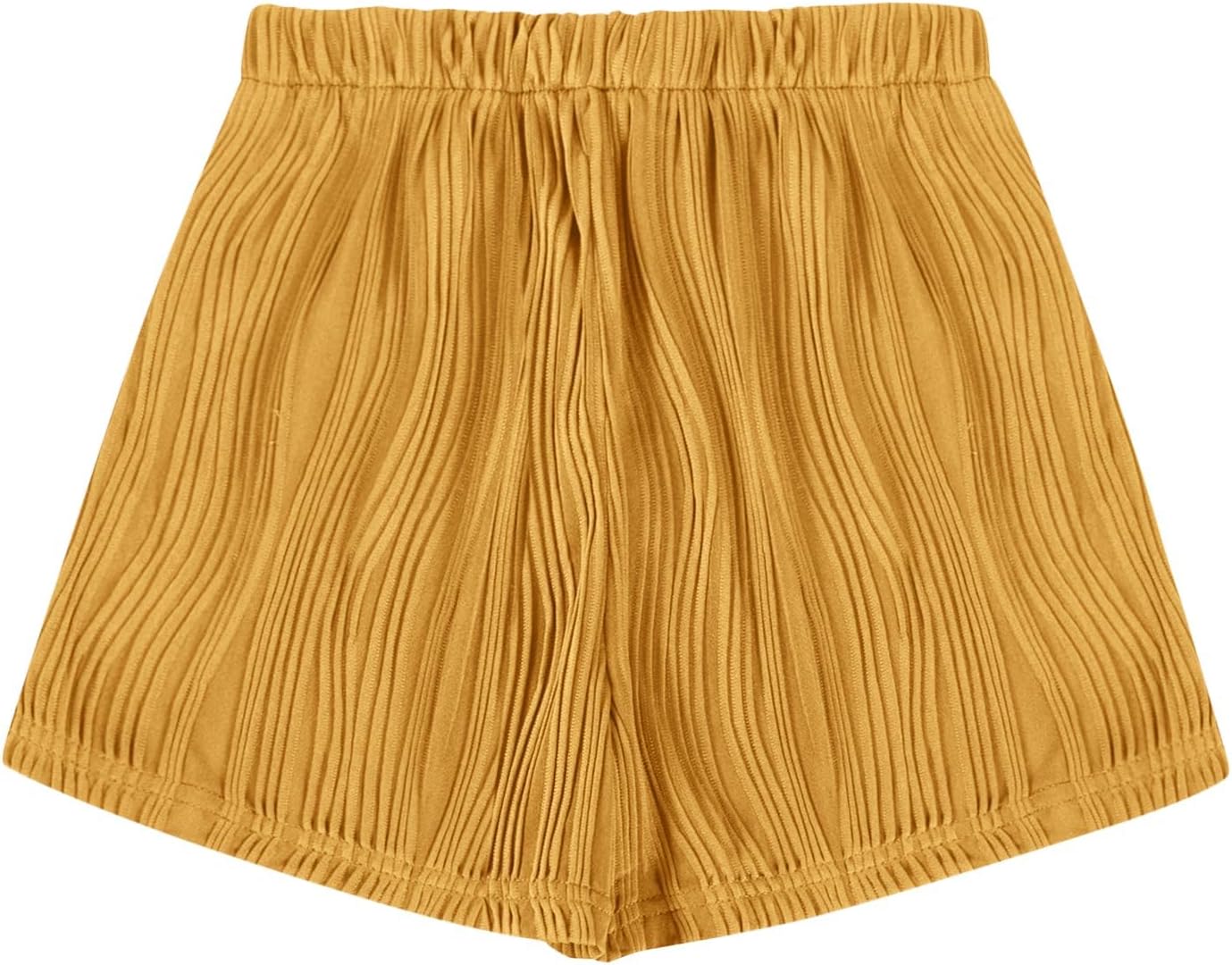 Girls Summer Shorts Cute Pleated Elastic Waist Textured Casual SweatShorts - Image 5