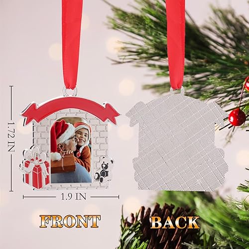 Miniatura 8 de Adornos de Navidad personalizados 2023, adornos de metal personalizados para el árbol de Navidad, carga cualquier foto y texto opcional, regalo de
