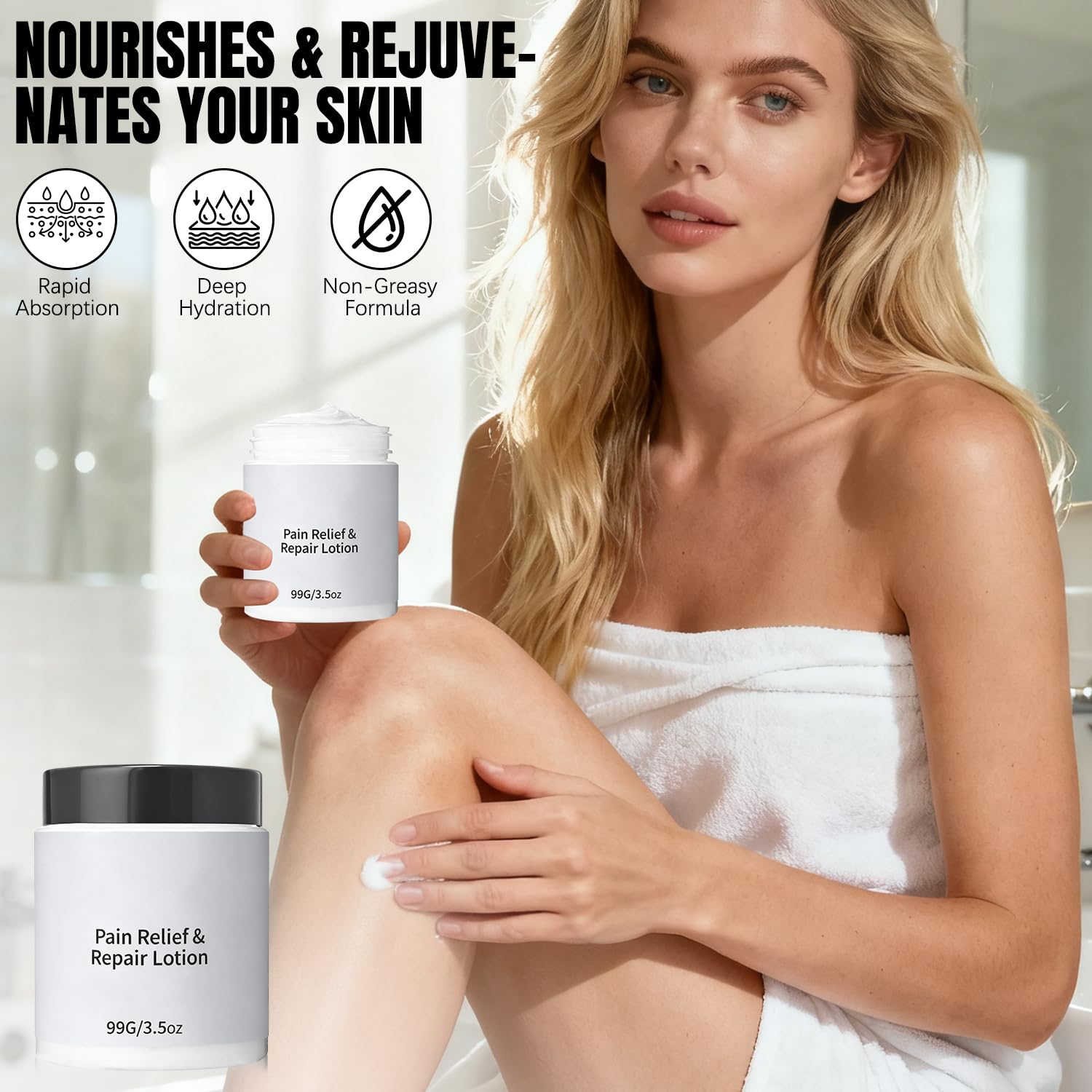 Mira Relief & Repair Lotion, Use natural plant ingredients, Magnesium & Arnica Herbal Cream, Fast Absorbing, Non-Greasy Formula, Natural Botanical Blend, Daily nourishment for health - Image 2