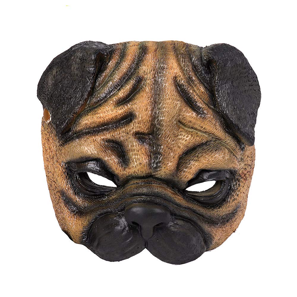 NewL Halloween 3D Animal Half Face Mask Masquerade Party Cosplay Costume for Women and Men (Pug)