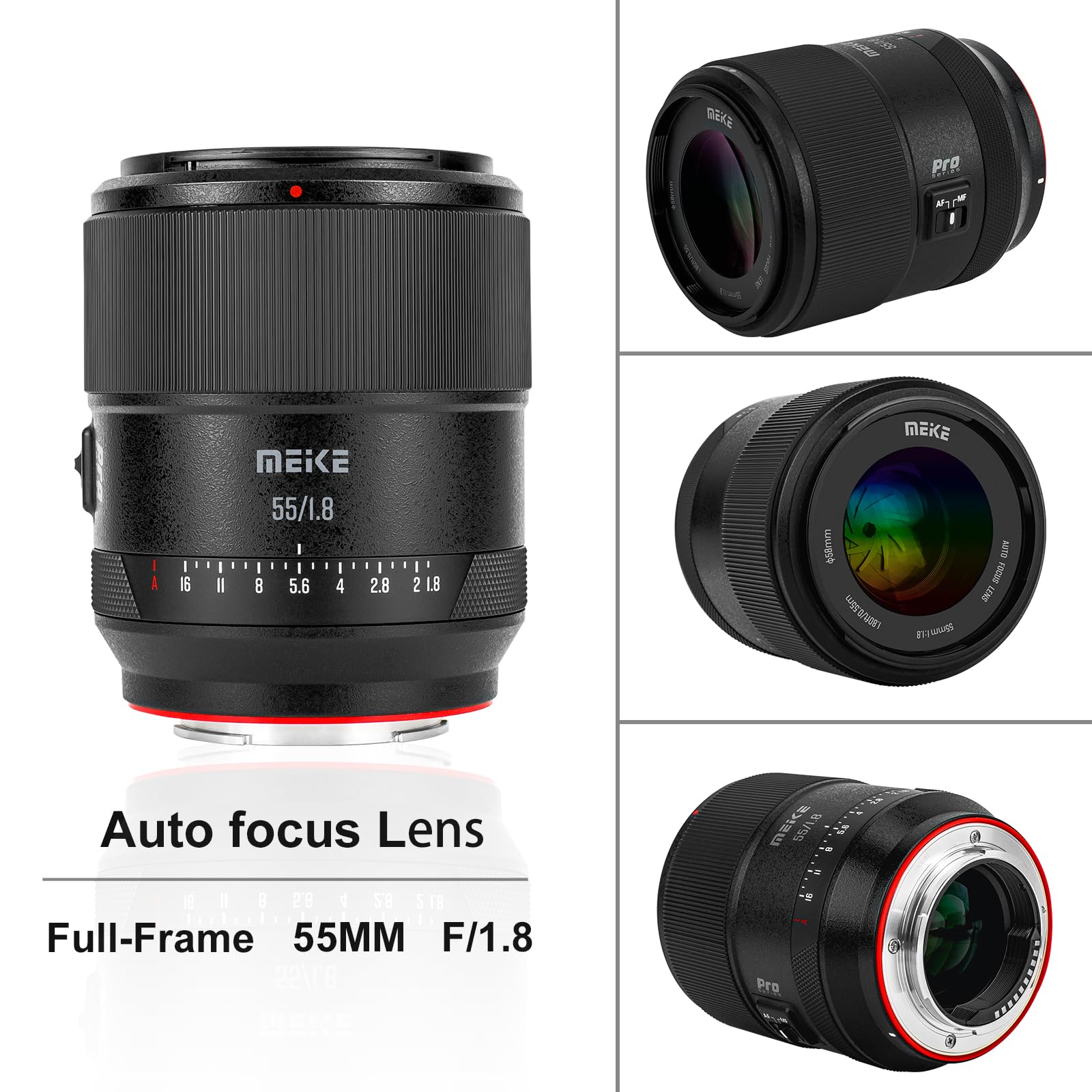 Meike 55mm F1.8 Pro Full Frame AF STM Lens High Resolution 8K Auto