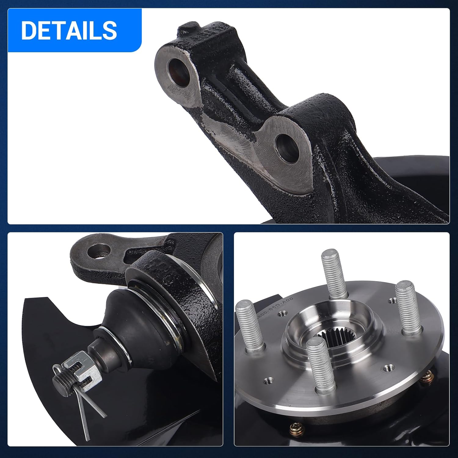Autoround Front Steering Knuckle & Wheel Bearing Hub Assembly Fit for Honda Civic 2003 2004 2005 1.7L L4, Replace# 698-495 698495 51215S5AJ30 45255S01A00 44600S5DA00, Left Driver Side