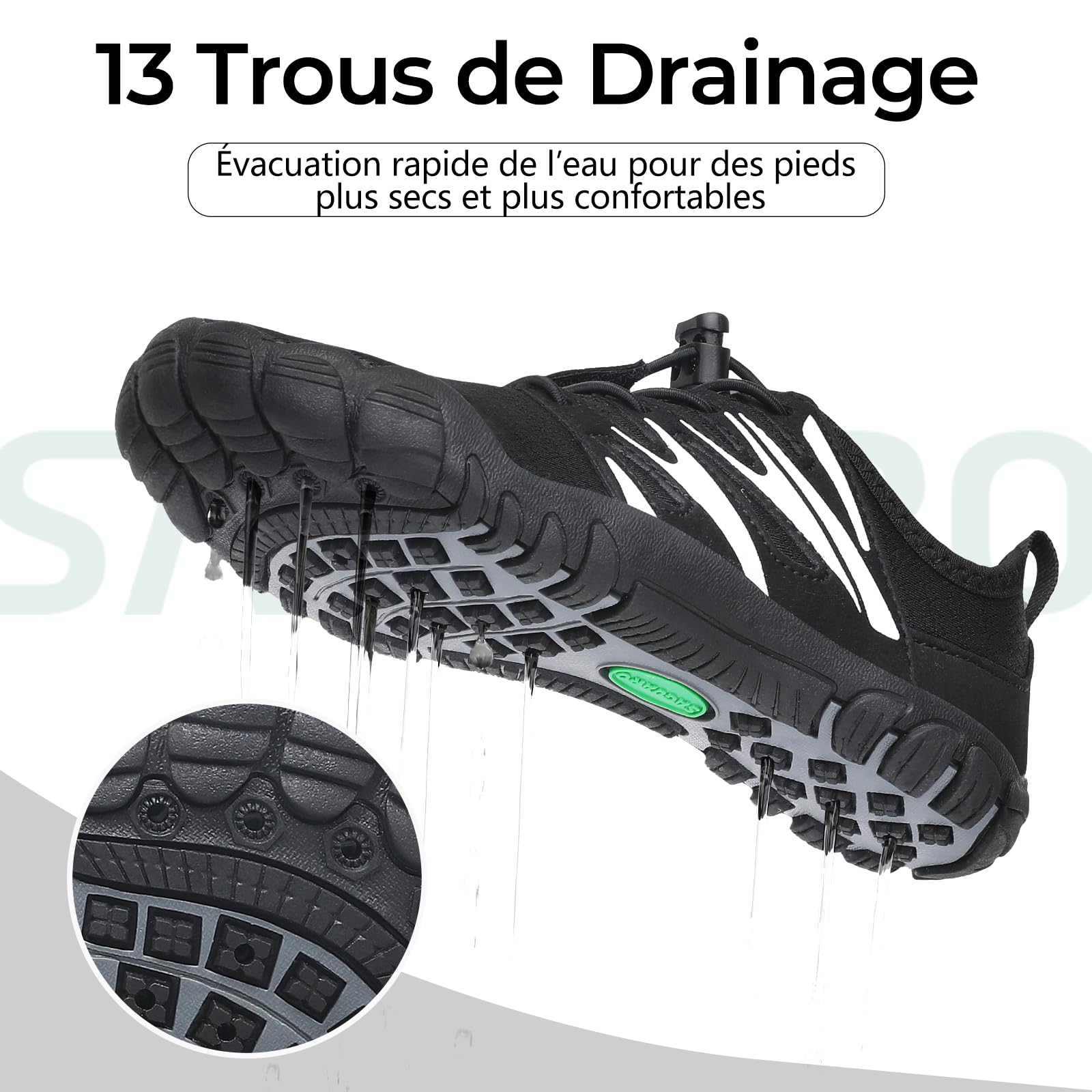 SAGUARO Chaussures Aquatiques Enfant Chaussure d'eau Barefoot Minimaliste Séchage Rapide Respirantes pour Plage Piscine Mer Rivière, GR.25-38