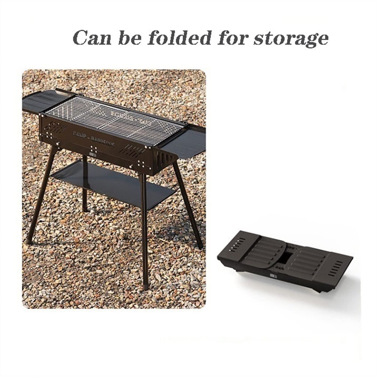 Griglia da Tavolo 3-5 People Outdoor Travel Camping Barbecue Grill Picnic Accessories Portable Folding Charcoal Cooking Food