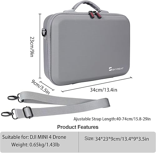 Miniatura 4 de Skyreat Mini 4 Pro RC 2 Caso, bolso de hombro portátil de cuero PU para DJI Mini 4 Pro Fly Más Combo Kit Accesorios