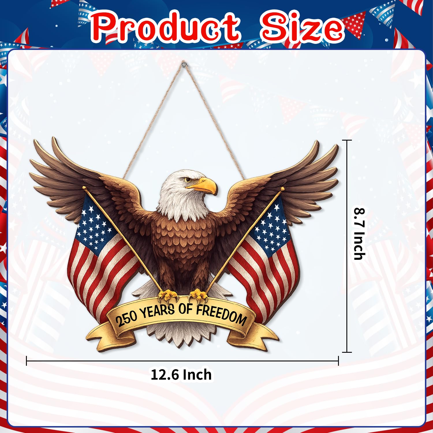 Amazon.com: 250 Anniversary 4th of July Door Sign American Eagle