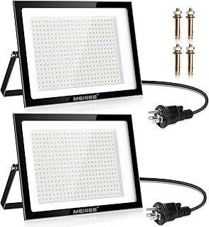 MEIKEE【200W 超薄型 昼光色 2個セット】LED投光器 作業灯 看板灯 超爆光 6500K 20000LM 省エネ 豪雨対応 IP66防水 2000w相当 5万時間点灯可能 13年間耐久度 120°広角 駐車場 ガレージ 体育館用 倉庫照明 ナイター 船舶 作業 夜間工事 屋内/屋外 日本語取扱説明書付き PSE認証済み 適格請求書発行可能