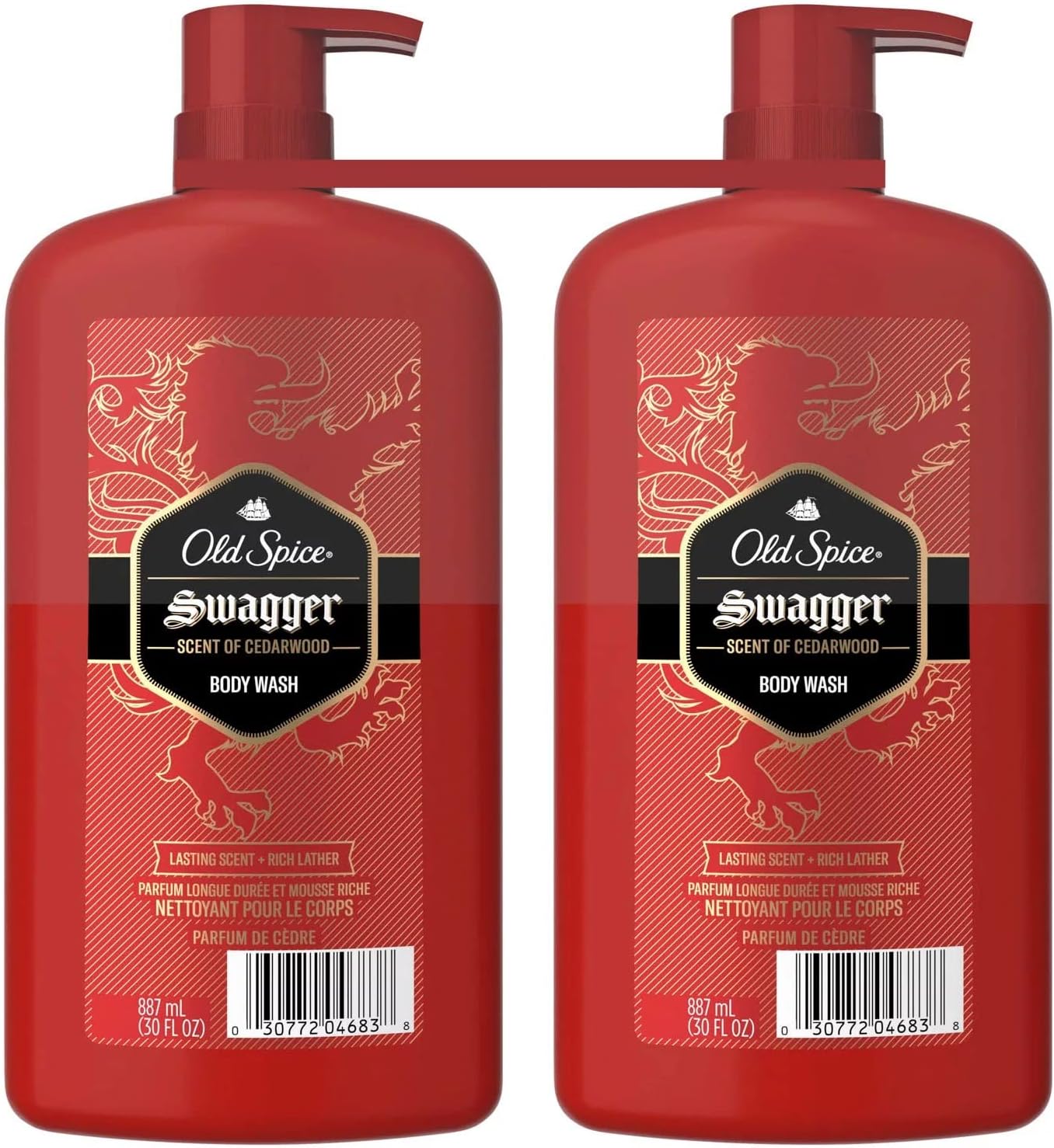 Swagger Body Wash for Men, Scent of Cedarwood, 30 Fluid Ounce (2 Pack)