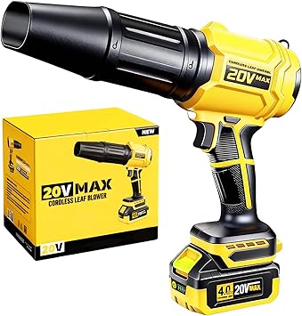 Cordless Leaf Blower for DEWALT 20V Max Battery, 720-CFM 180-MPH Handheld Electric Brushless Dust Blower with Light, Battery Powered Leaf Blowers for Patio, Lawn Care, Leaves 4.0Ah Battery Included