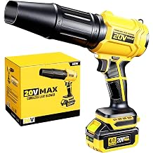Cordless Leaf Blower for DEWALT 20V Max Battery, 720-CFM 180-MPH Handheld Electric Brushless Dust Blower with Light, Battery Powered Leaf Blowers for Patio, Lawn Care, Leaves (4.0Ah Battery Included)
