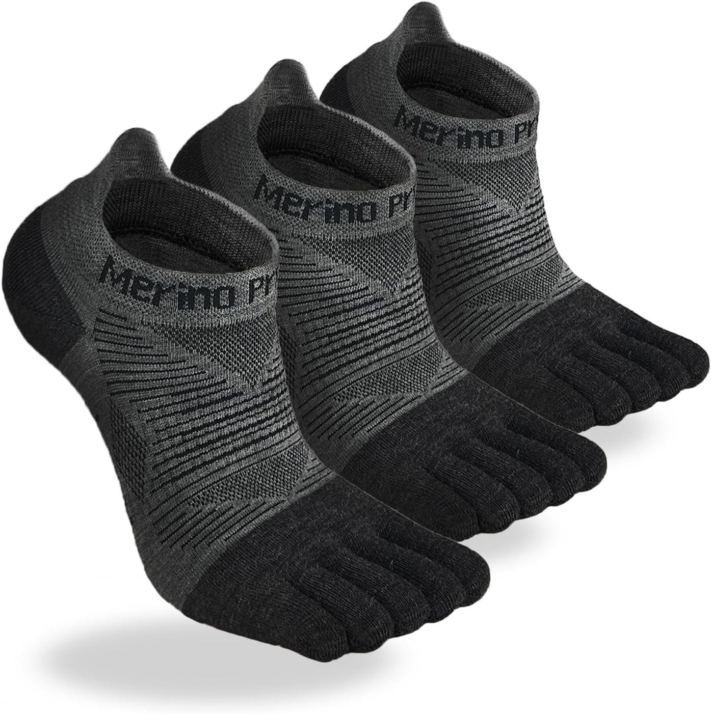 Merino Protect Merino Wool Toe Socks Women Men Thin Liner Socks Low Cut Athletic Sock 3 Pairs For Running Hiking