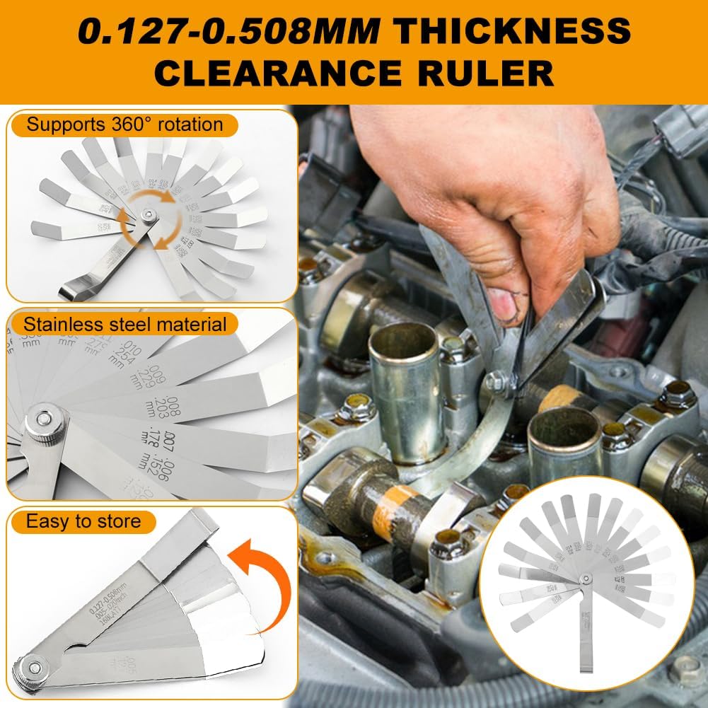 Valve Lash Adjustment Tool for Jam Nut,with Angled Feeler Gauge, Valve Adjustment Tool for Hon-da and Other Japanese Car Engines(10mm)