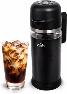 VINCI Express Cold Brew Maker: Electric Fast Cold Brew Coffee Machine, 1.4L Glass Carafe, 3 Strengths, Self-Cleaning Cycle