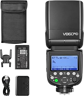 ضوء فلاش V860III C لكاميرا كانون مع بطارية ليثيوم ايون مطورة ومفتاح سريع وضوء نمذجة من جودوكس، مثالي للصور الشخصية وحفلات الزفاف وتصوير المناسبات