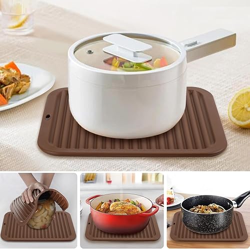 Vista 275 de Alfombrillas salvamanteles de silicona, soportes de silicona para ollas y sartenes calientes, tapetes resistentes al calor para mesas, encimeras