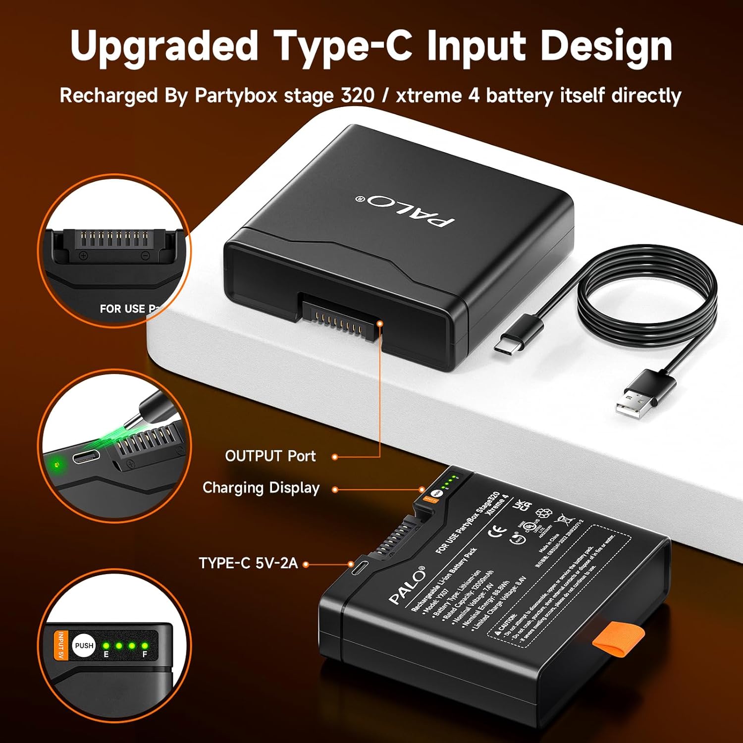 Upgraded 12000mAh Replacement Battery Compatible with JBL PartyBox Stage 320 & Xtreme 4, Replacement for Battery 400