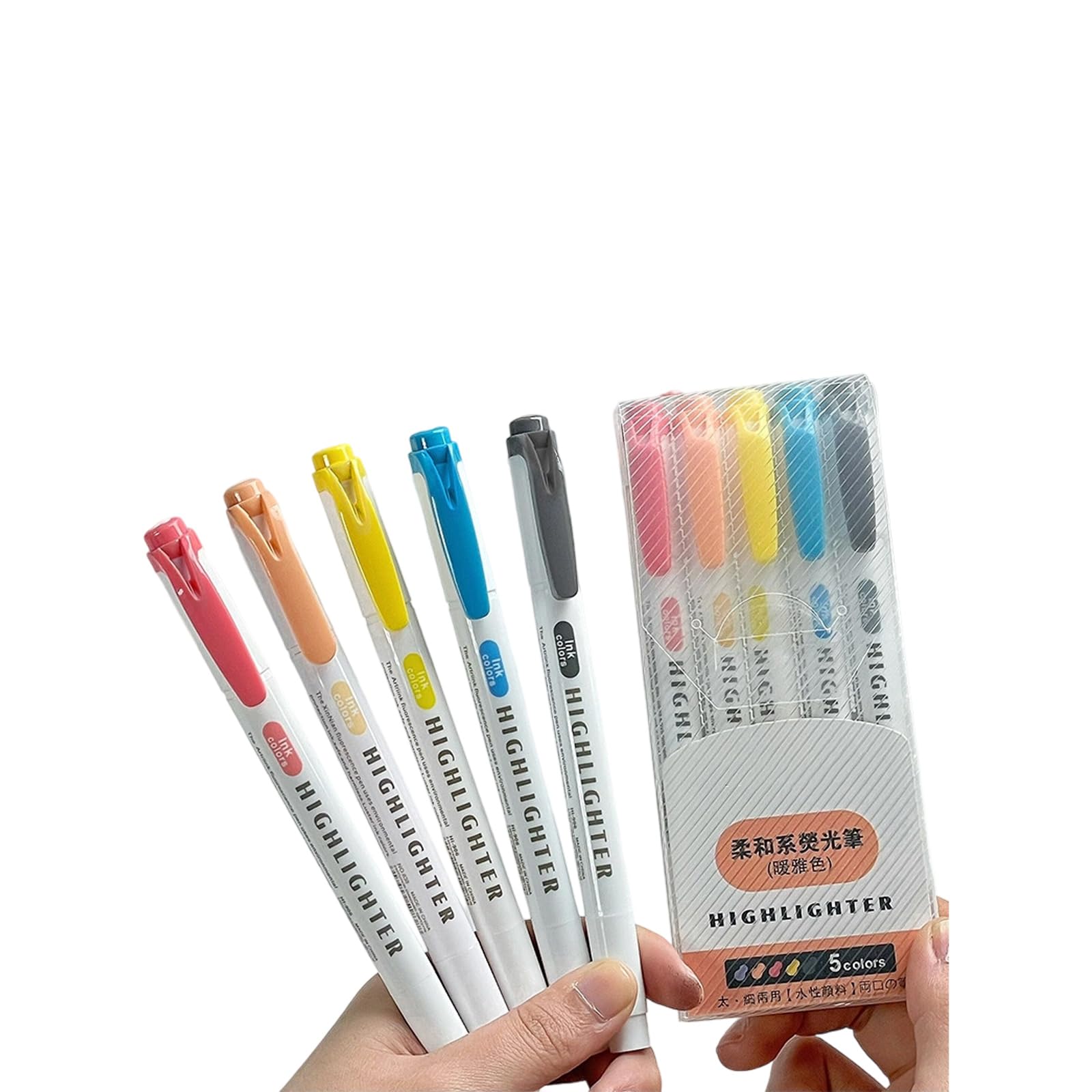 LUOFENG 5/15Pcs Double Ended Highlighter Fluorescent Highlighter Markers Fast Drying for Scrapbooking Calendar Journal Notebook