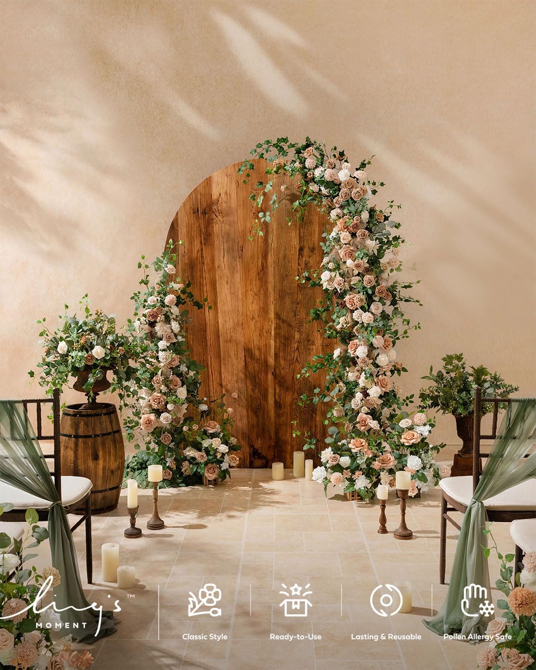 Ling's Moment 28 Pack Wedding Venue Decor Package in Brown Color