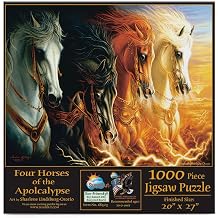 SUNSOUT INC - Four Horses of the Apocalypse - 1000 pc Jigsaw Puzzle by Artist Lindskog-Osorio - Finished Size 20" x 27" - MPN# 68423