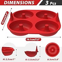 Vista 5 de Webake Molde de silicona para freidora de aire para hornear, moldes de donas antiadherentes de 4 cavidades, sin BPA, apto para lavavajillas, juego
