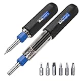 Screwdriver Multi Tool Magnetic | Multi-Bit Auto Loading Barrel Patented | Ergonomic Anti-Roll Handle With Rotating Collar | Industrial High-Grade Bits | Award Winning Design