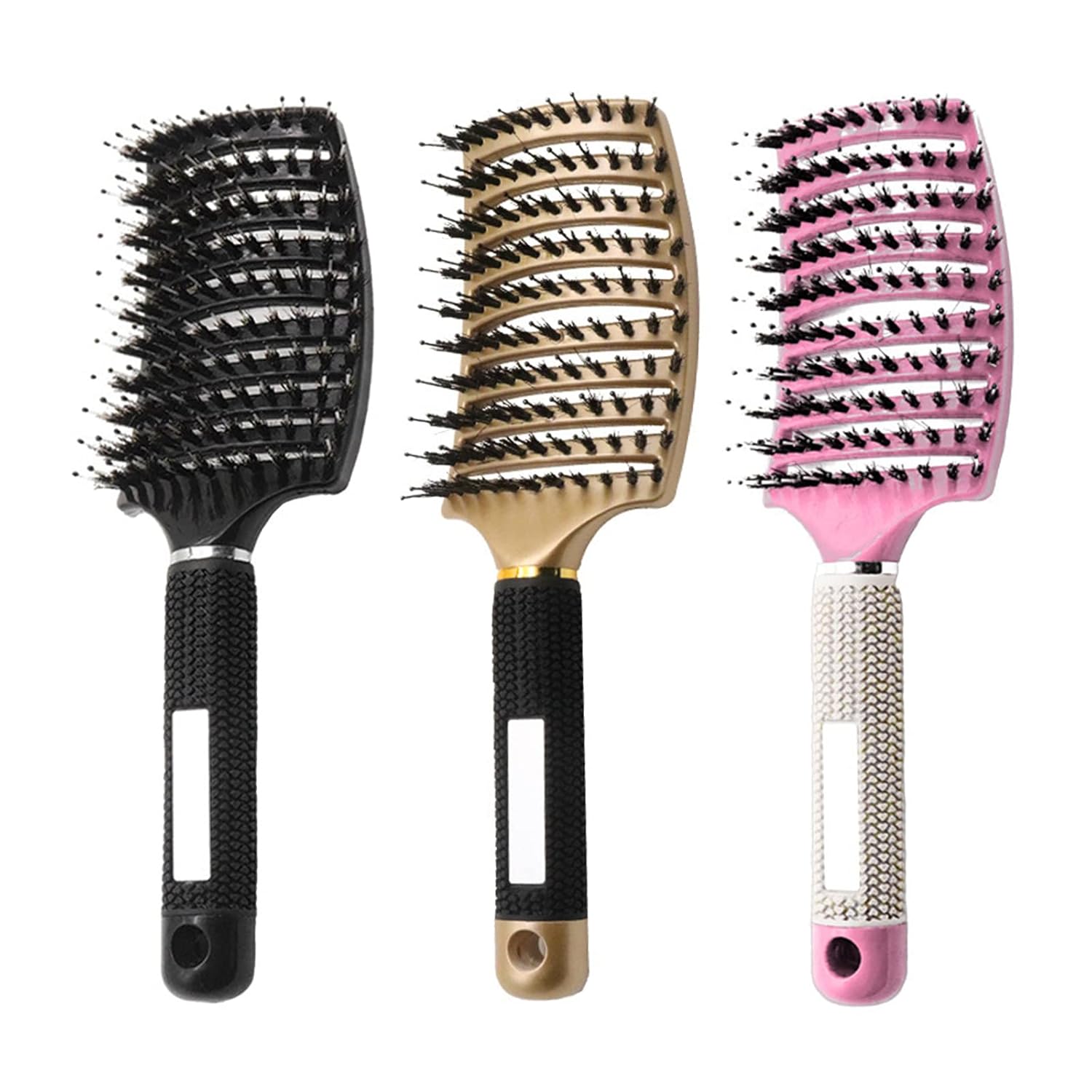 Curved Hair Brush and 3 Packs of 9.8 Inches Hair Brush