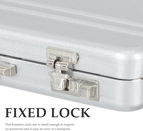 Miniatura 6 de Caja de almacenamiento de tarjetas de visita, maletín de disfraz, mini maletín de aluminio, organizador de suministros de oficina, organizador de