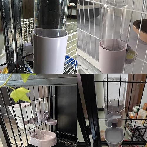 Miniatura 8 de Botella de agua de conejo de 17 onzas, fuente de agua colgante de conejo, dispensador automático de agua de conejillos de indias, alimentador sin