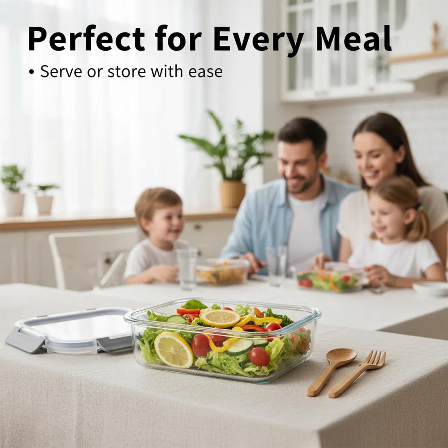 Recipientes De Vidrio Borosilicato Para Alimentos, Juego de 10 Piezas para Meal Prep y Almacenamiento (370ml & 1040ml), Recipientes Herméticos para Microondas y Lavavajillas, Sin BPA
