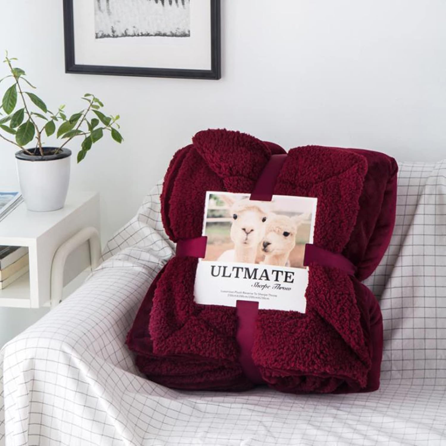 Blanket, Knitted Blanket, Warm, Fluffy Blanket, Large, Cute, Knee Blanket (Pattern 14, 200 x 230 cm)