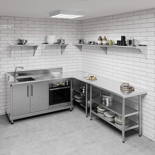 Miniatura 10 de AmGood Estante de montaje en pared de acero inoxidable de 6 pulg. x 10 in. ComercialHogar. Cocina, Restaurante, Garaje, Lavandería, Lavadero. NSF