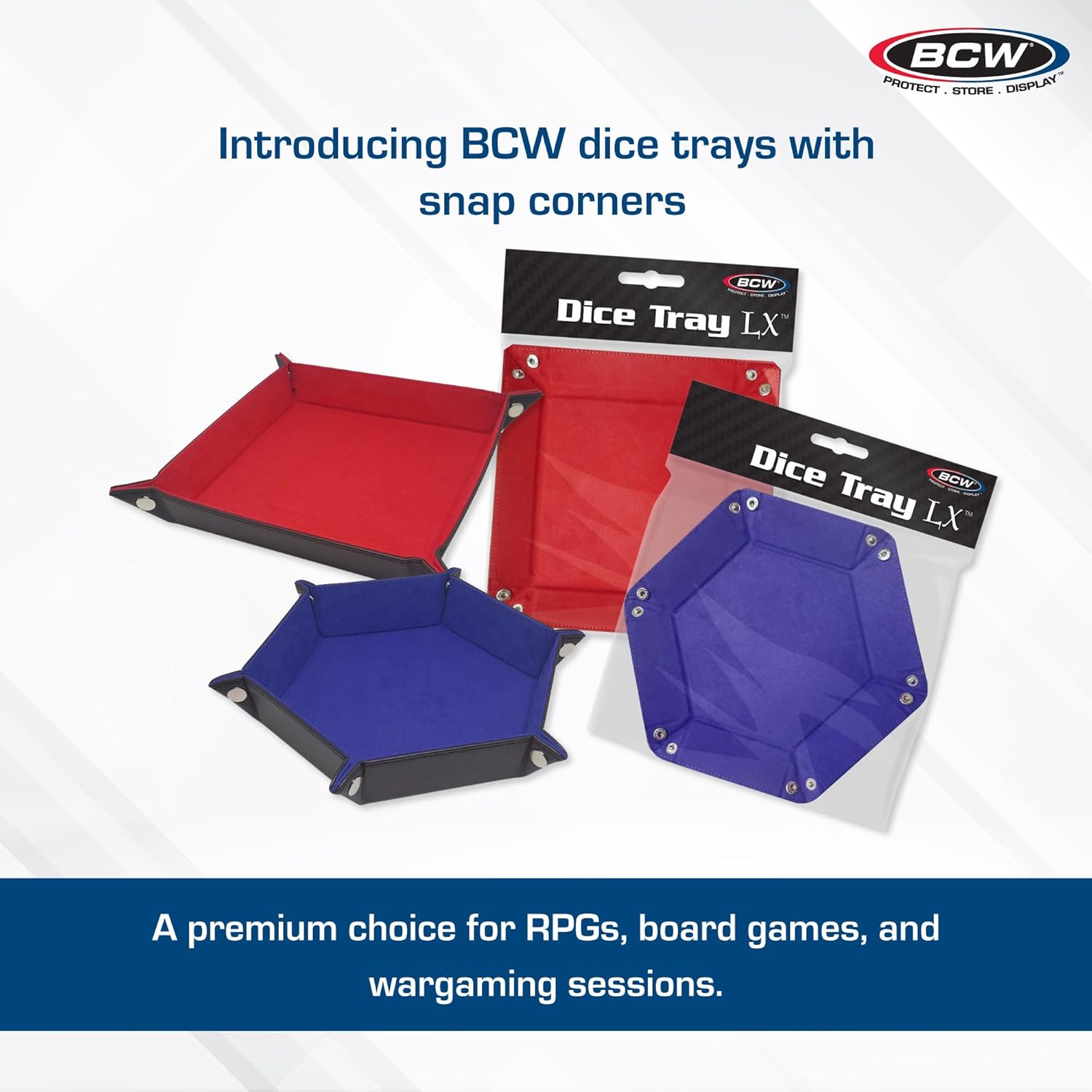 BCW Square Dice Tray - Blue | 7x7 Inches | Ideal for Dungeons and Dragons, Pathfinder, etc | Dice Rolling Tray Gaming Accessory for Tabletop RPGs and Board Games…