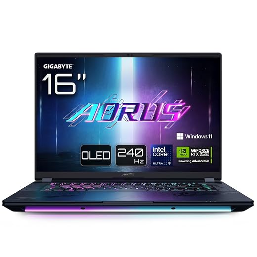 GIGABYTE AORUS Master 16 BYH Portátil Gaming - 16,0“, 240Hz OLED, Intel Core 275HX, RTX 5080 GPU, 32GB DDR5 5600MHz, 1 x Gen4 1TB SSD, Windows 11 Pro, Garantía de 2 años, AORUS Master 16 BYHC5ESE64SP