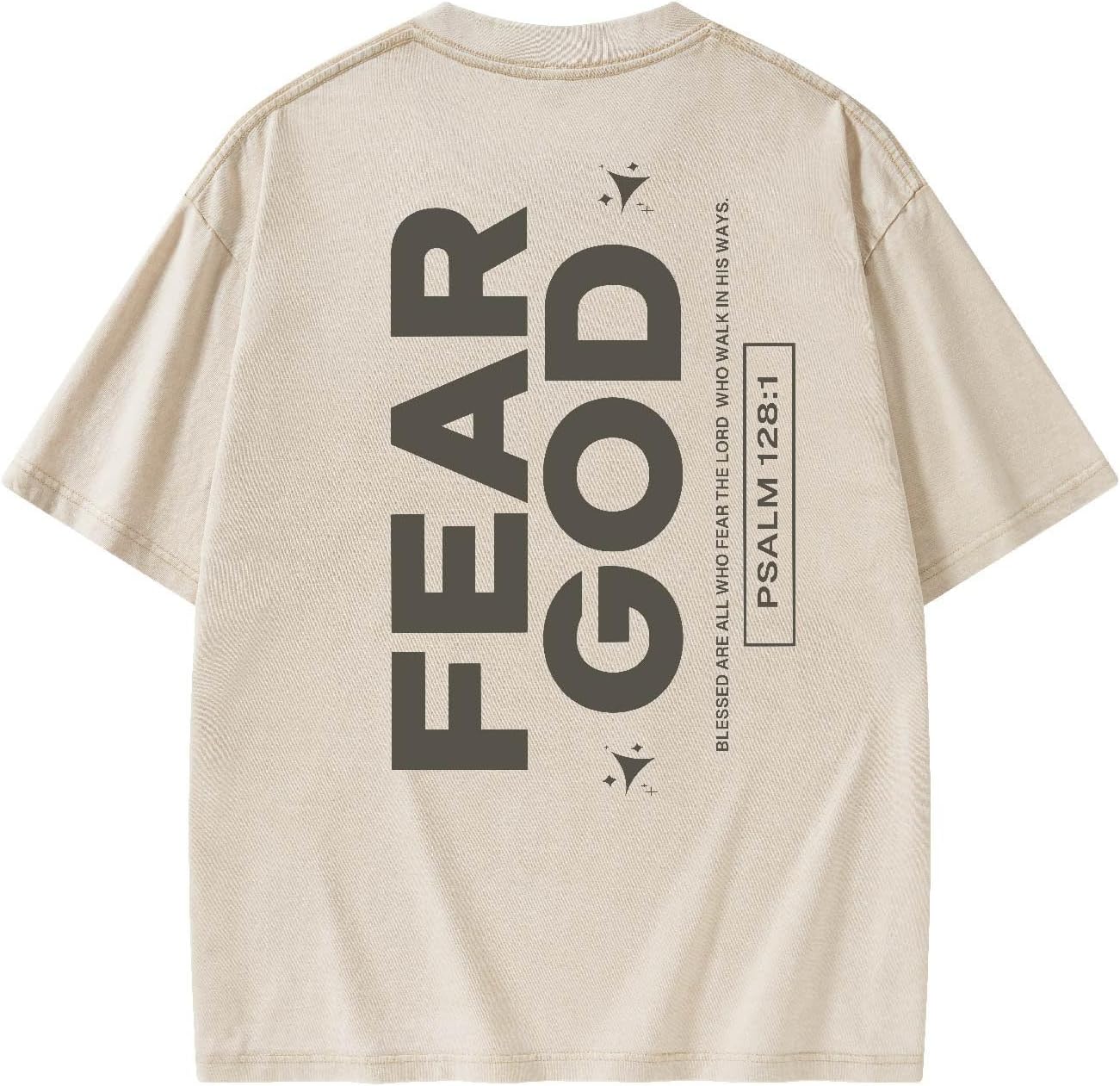 Graphic Tees Summer Women Men Cotton Novelty Oversized Crew Fear God in Bible Christian Washed T-Shirt