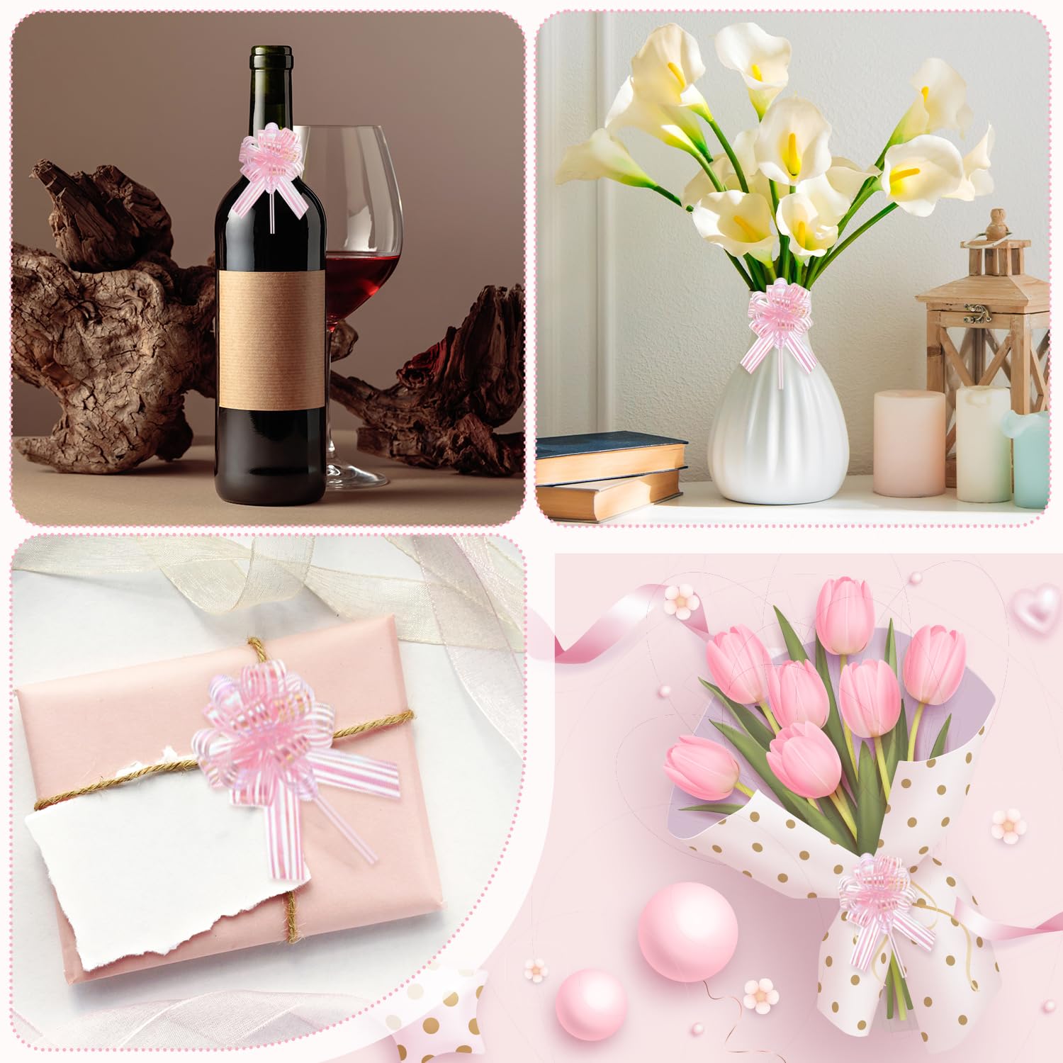 10 fiocchi per confezioni regalo, fiocchi grandi da 15,2 cm per