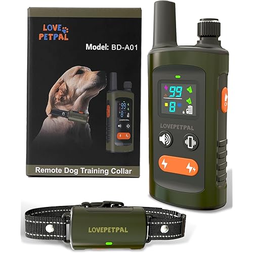 Dog Training Collar with Remote Control, 3500FT Dog Shock Collar for Small Medium Large Dogs, IPX7 Waterproof, 4 Training Modes, Rechargeable E-Collar with Beep Vibration Safe Shock for All Breeds
