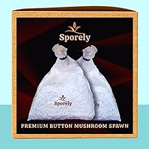 White Button Mushroom Spawn/Seed (400 gm + 2PP Grow Bags + Instruction) - First Generation White Mycelium Button Mushroom Spawn for Mushroom Farming Home Garden Agaricus bisporus Variety
