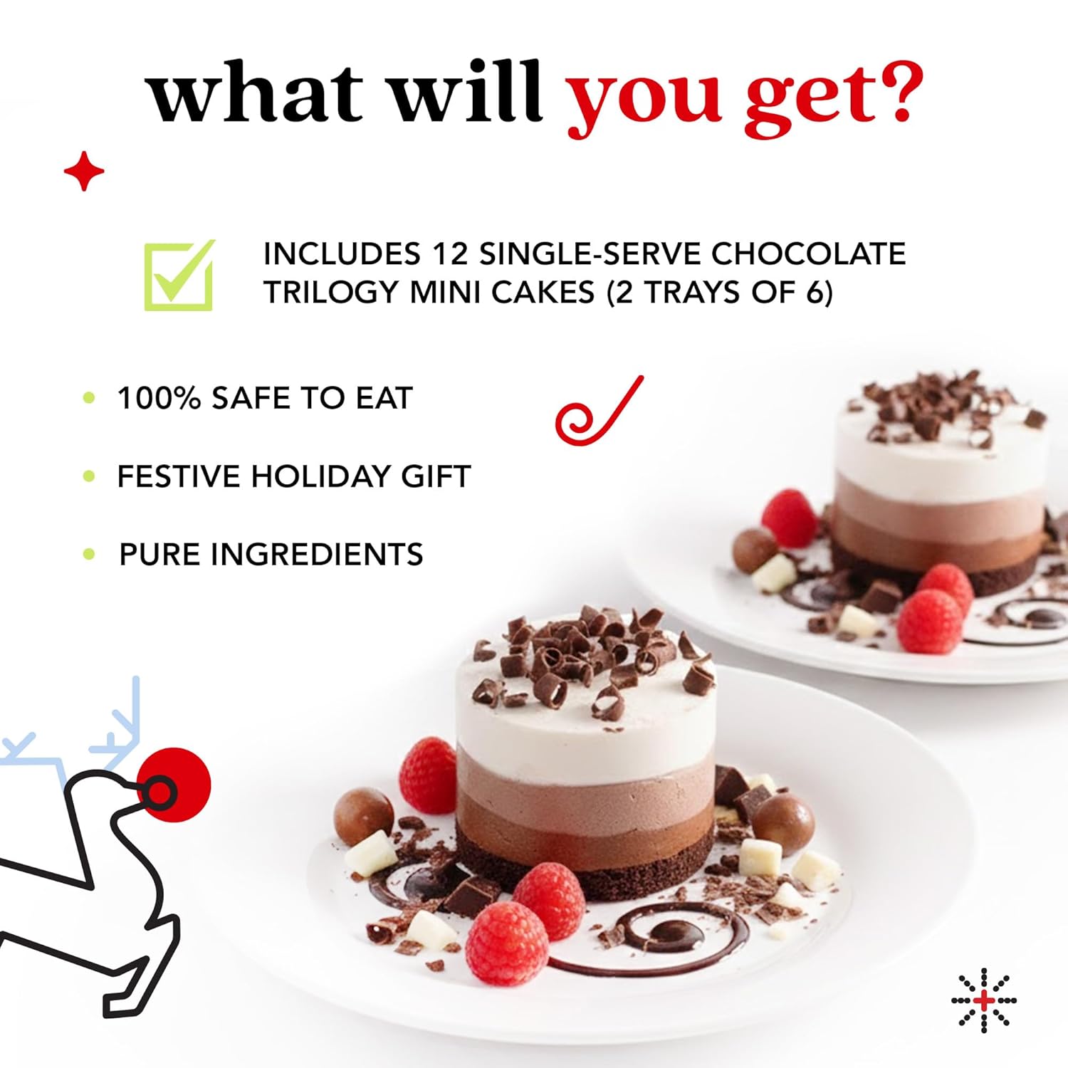 David’s Cookies Chocolate Trilogy Individual Dessert Cakes 12 Count – Triple Chocolate Mousse Cake – Gourmet Dessert Gift for Easter, Mother’s Day, Father's Day, Birthdays and Special Celebrations