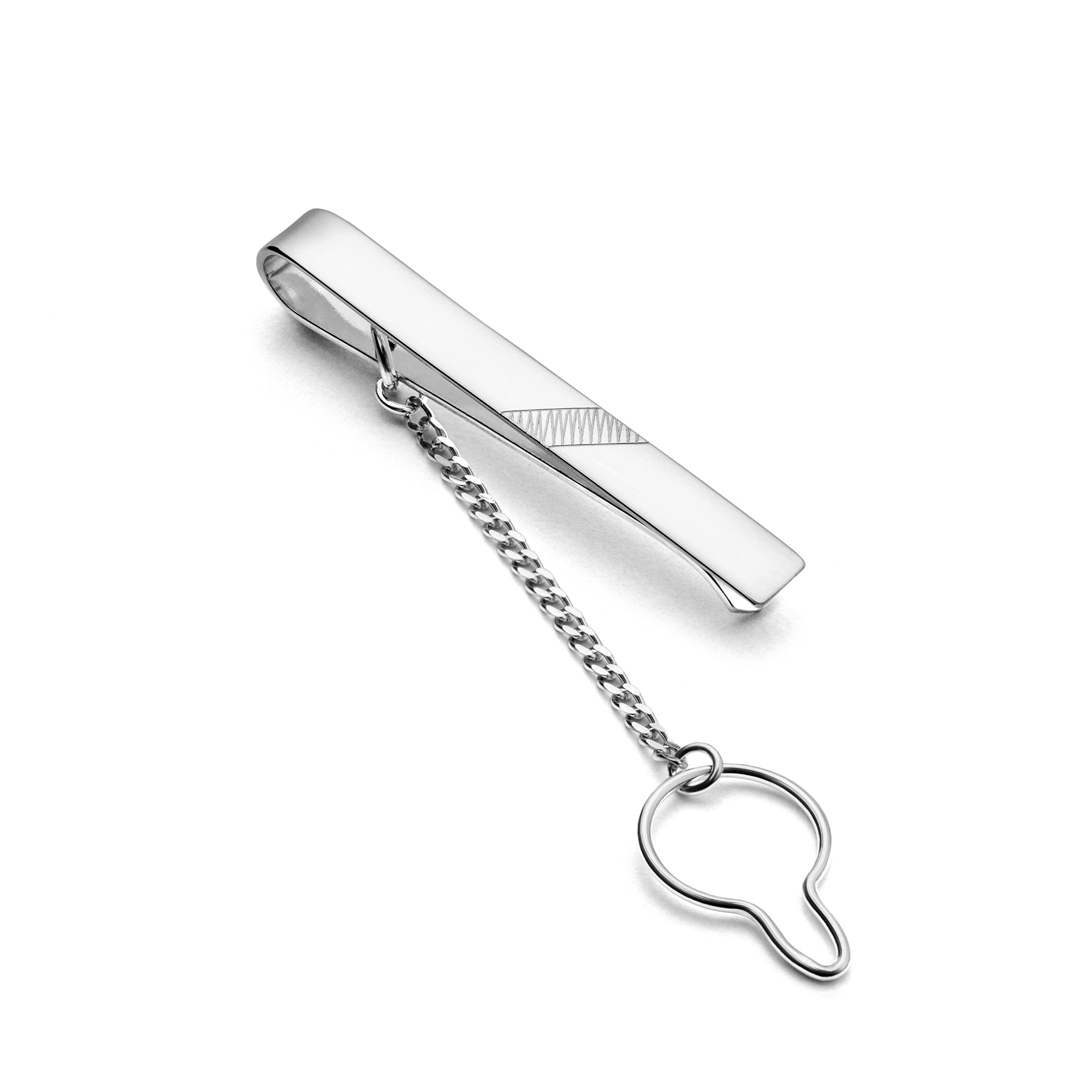 Herren Silber Krawattenklammer Mit Kette Aus 925er Sterling Silber